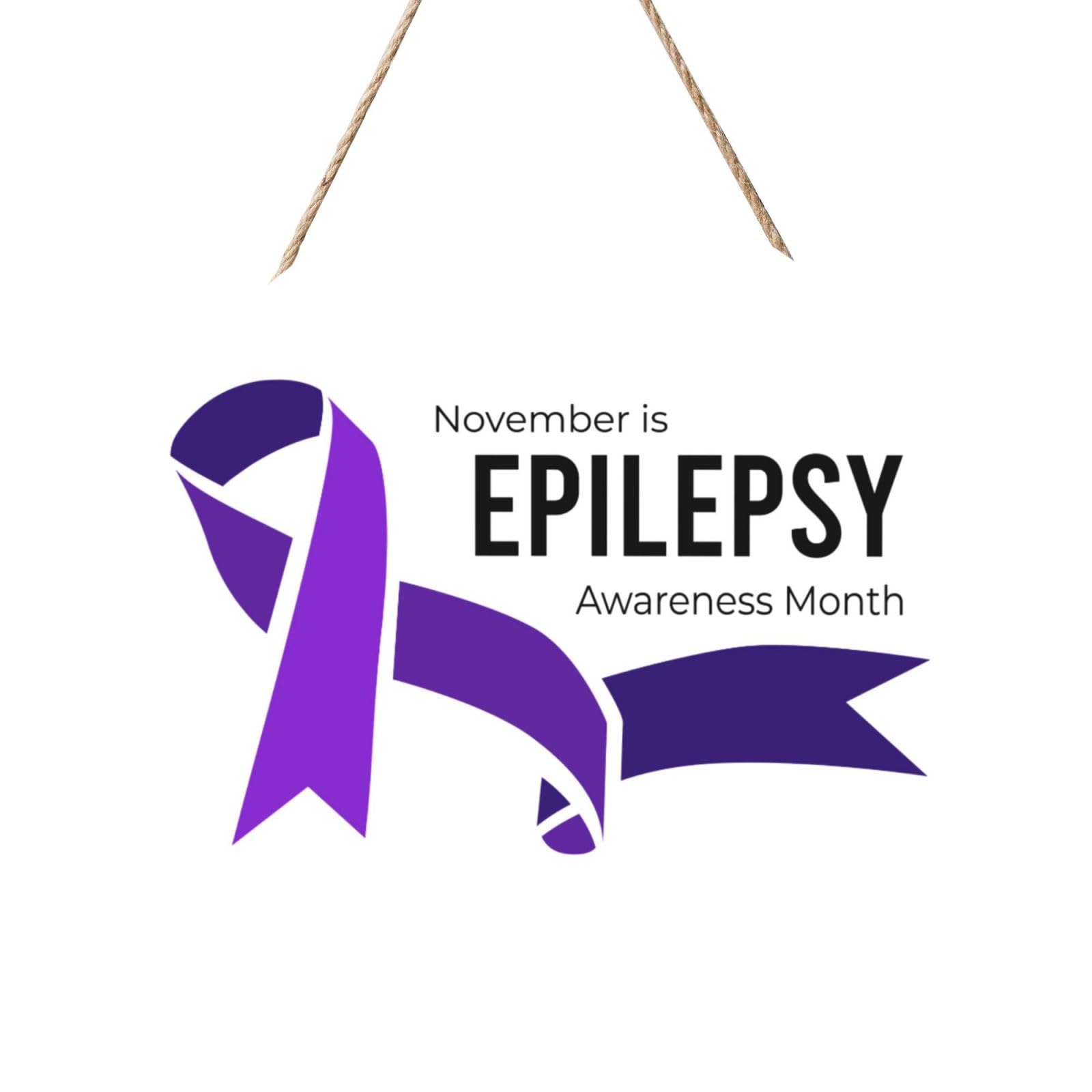 November Is National Epilepsy Awareness Month Door Signs Plaques Wood Welcome Sign For Front Door Wall Hanging For Home Farmhouse Office Classroom Party Decoration