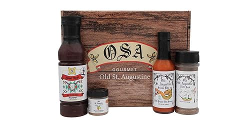 The Bar-B-Que Lover's Box, incluye salsa barbacoa, salsa picante, condimento Datil Jerk, Nuthin But Datil