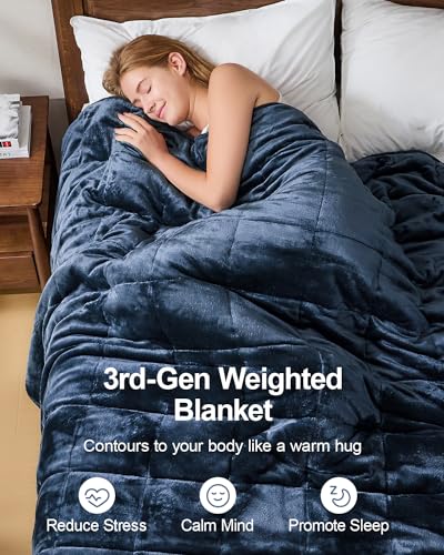 Super Fuzzy Soft Sherpa Fleece Weighted Blanket, 15 lbs Dual Sided Fluffy Heavy Weighted Blankets for Adults - No Bunching with Double Layers of Soft Inner Lining (48"x 72", 15 Pounds)