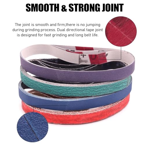 1 x 45,7 x 45,7 cm Schleifbänder, 16 Stück Messerschärfer, Schleifbänder für die Arbeit, scharfe Ken Zwiebelklingen-Aufsatz, 80/120/240/400/600/800/1000/2500 Körnung, Messerschärfbänder