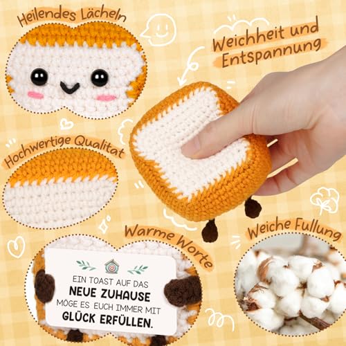 CheriGift Einzugsgeschenk Wohnung, Home Sweet Home, Handgemachte Toast Glücksbringer, Haus Richtfest Geschenk zum Einzug für Freund Familie Kollegen 2.76x2.17x3.35 inches