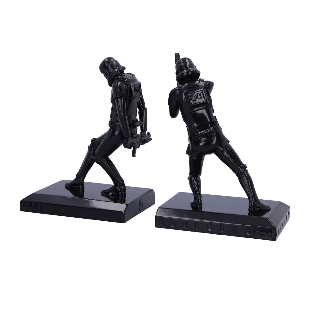 Nemesis Now Shadow Stormtrooper Buchstützen-Figuren, 18,5 cm, Harz, schwarz, Original Stormtrooper-Merchandise, Zwei Stormtrooper-Figuren, um Ihre Bücher aufrecht zu halten