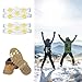 PATIKIL Non-Slip Spikes, Ice Grippers Traction Cleats with 5 Steel Studs Cleats Snow Shoe Spikes Grips for Climbing Fishing Hiking Walking, Transparent, One Size Fits All