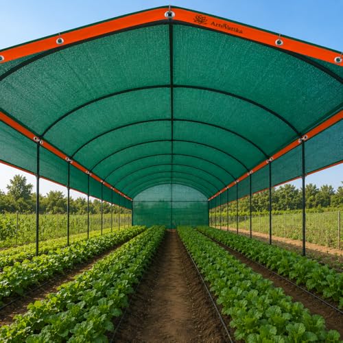 Image of Green Shade Ne.t 90% UV Block | Multipurpose Garden & Balcony Ne.t | Portable Greenhouse Protection Ne.t | Weather Resistant | Green (Pack of 1) (10x5 Feet)