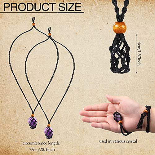 6 peças de cordão para colar de pedra vazia com suporte de cristal vazio para colar de quartzo com p