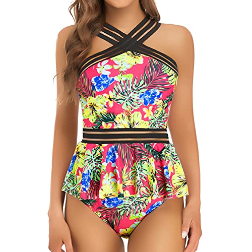 Edelqual Womens High Waisted Bikini Sets Two Piece Bathing Suit Tummy Control Modest Swimsuits Sexy Swimwear 2025