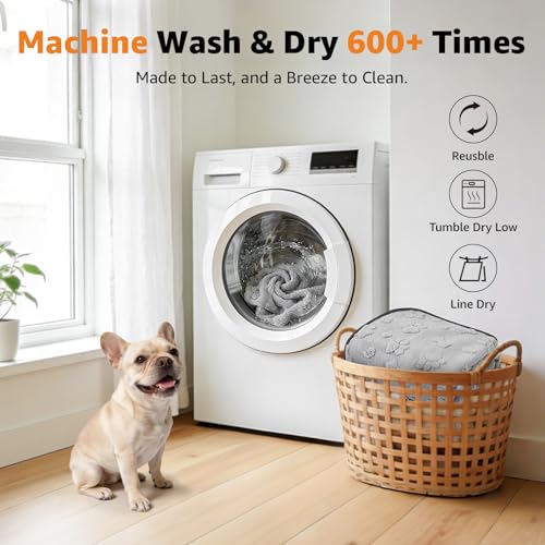 Image of LOOBANI 2 Pack Extra Large Washable Pee Pads for Dogs 54 inchx54 inch, Gray