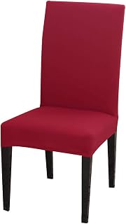 WINS Fundas para sillas de Comedor Cubre sillas elásticas Forro para sillas de Comedor 4/6 Piezas Protectoras Fundas sillas para Cocina Comedor Boda Escarlata