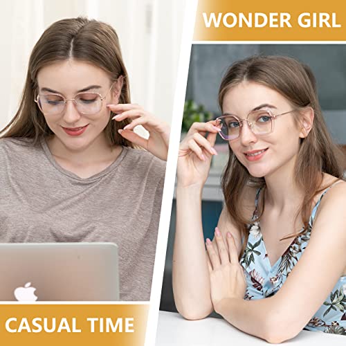 Image of DUCO Retro Square Blue Light Glasses for Women Oversized Blue Ray Blocking Glasses Computer Glasses Teens Fashion Eyeglasses Balck W020
