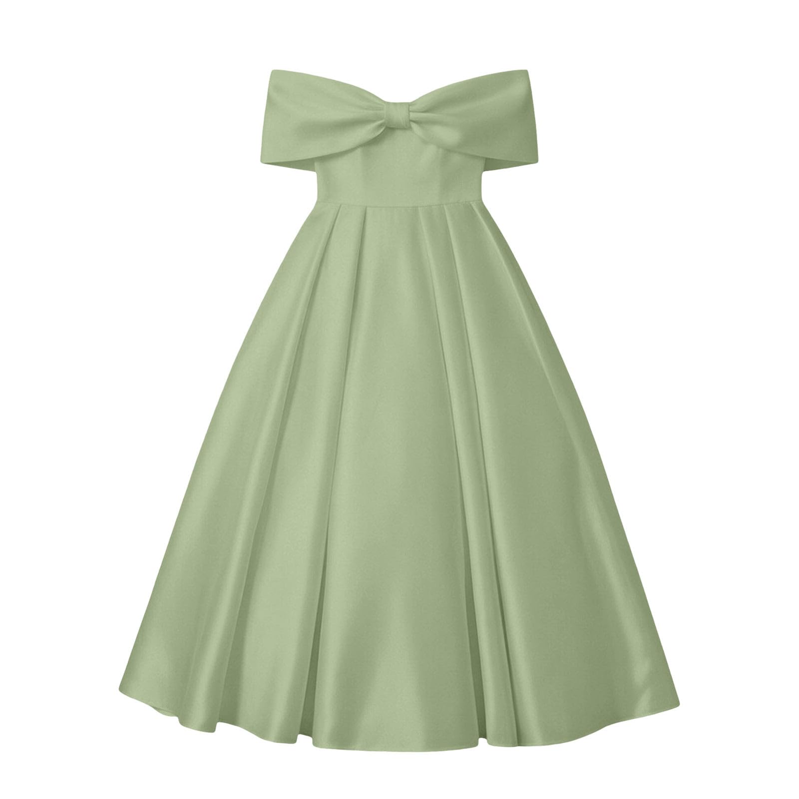 Vestido NiñA Elegantes, Vestido NiñA Ceremonia Lunares, Vestidos De Fiesta Largo hasta El Suelo Color Liso con Hombros Descubiertos Y Un Gran Lazo Mayores Dresses Summer Dress Dress Vestidos Verano