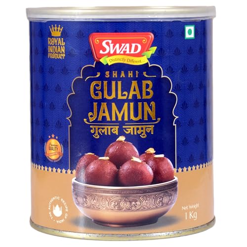 Image of SWAD Shahi Gulab Jamun 1kg Tin | Soft & Spongy Indian Sweet | Ready-to-Serve Mithai | Traditional Dessert for Festivals & Celebrations