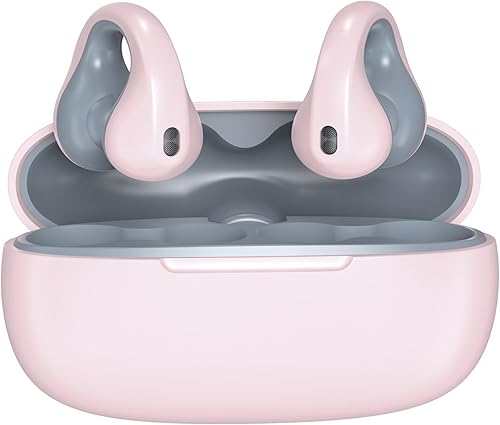 Auriculares inalámbricos Bluetooth 5.3 con estuche de carga, micrófono integrado, auriculares de oreja abierta, auriculares inalámbricos con