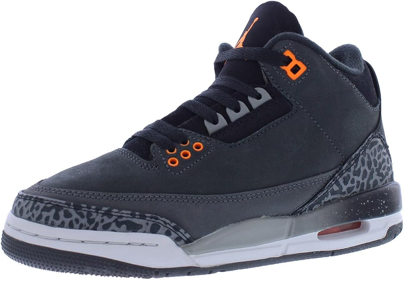 Nike Air Jordan 3 Retro GS Boys Shoes, Night Stadium/Total Orange