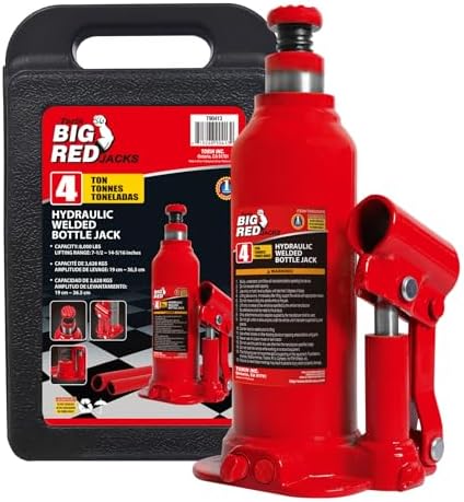 Torin T90413 Big Red Hydraulic Bottle Jack with Carrying Case, 4 Ton (8,000 lb) Capacity