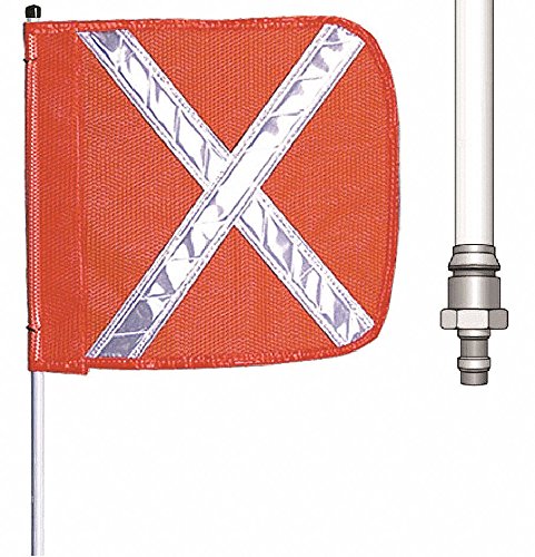Warning Whip, 5 ft., Includes Flag, White Whip, Orange Flag (FS5X-QD-O)