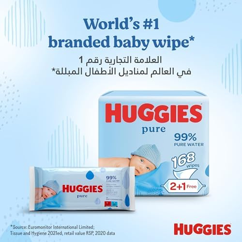 Huggies Bebek Mendilleri,%99 Saf Su Mendili, 3'lü Paket x 56 Mendil (168 Mendil) - Görsel 7