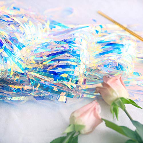Asunflower Metallic Foil Fringe 6.5Ft Iridescent Fringe Holidays Party Photo Backdrop Multicolor Curtain Door Streamers #TOP2