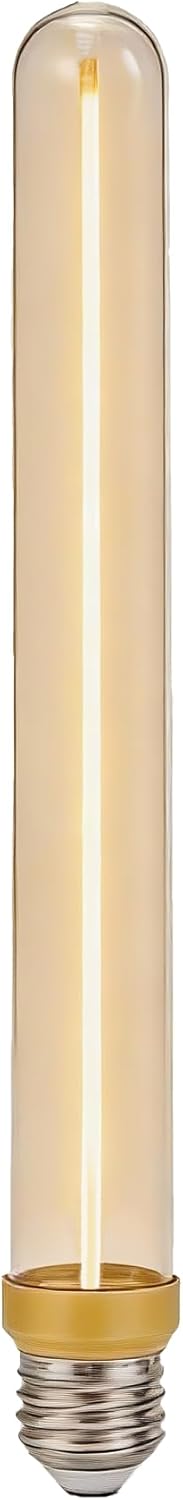 Long Tubular Light Bulbs 40 Watt Equivalent, E26 T10/T300 LED Bulb Dimmable, 2200K Warm White Tube Light Bulbs for Decoration, Clear Glass, 1 Pack