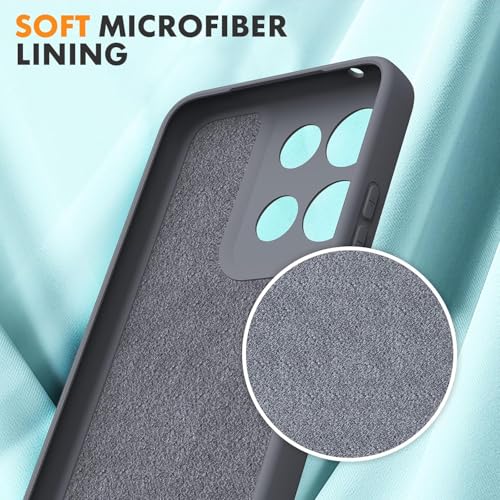 Image of DIZORO Microfiber Candy Case for Motorola G67 Power / G57 Power 5G Smooth Touch Cushion Liquid Soft Silicone Gel Rubber Phone Cases Non-Slip Full Body Protective Shockproof Back Cover -Dark Grey