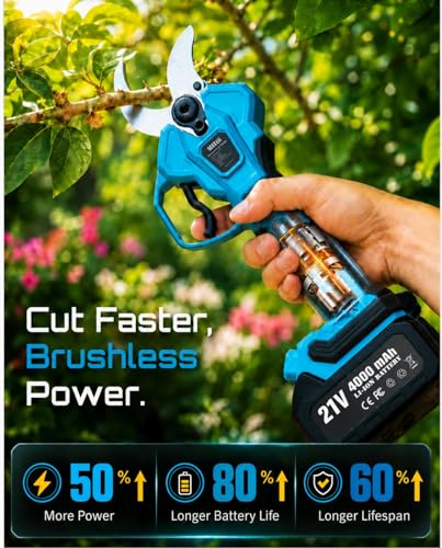 Image of SEESII Electric Pruning Shears 4 Modes, 1.8 inch Cut Electric Pruners Cordless