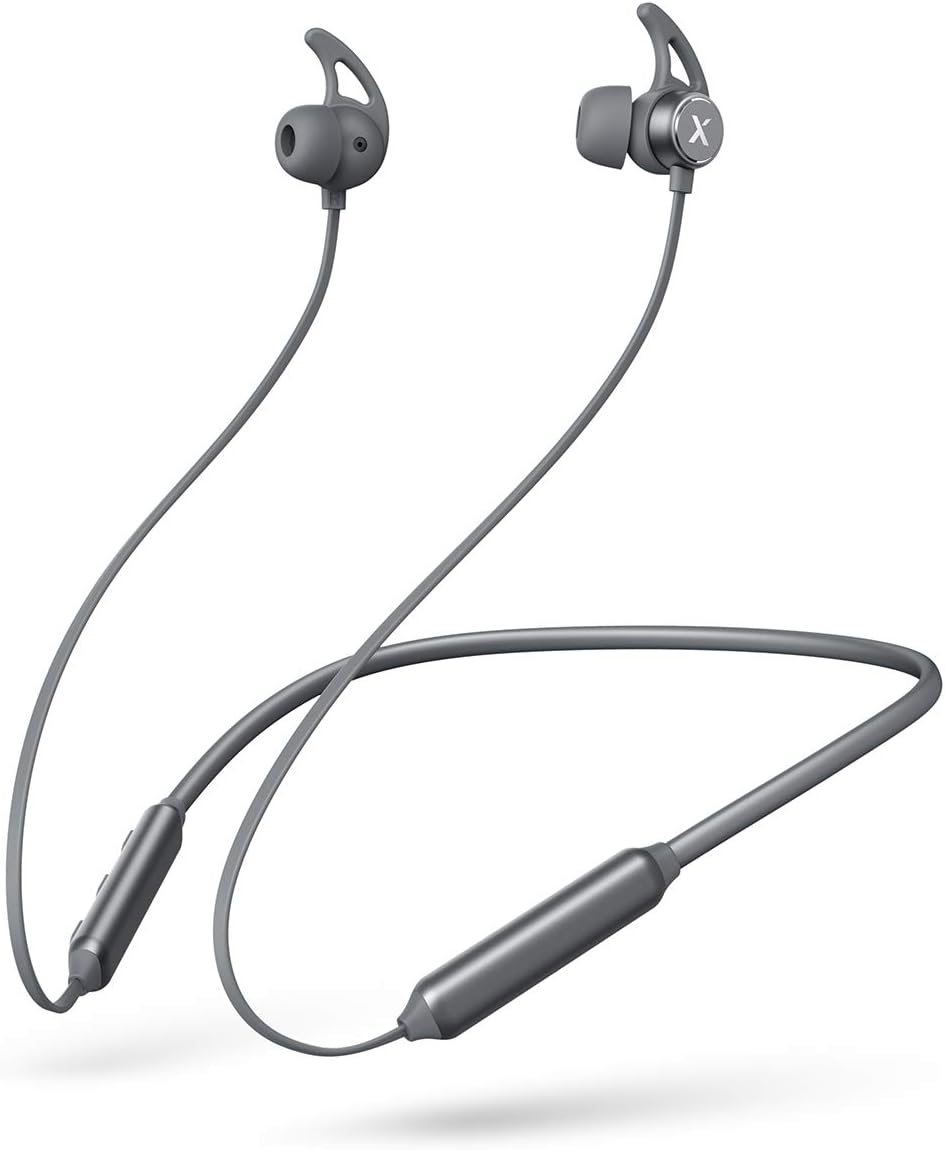 Xcentz Bluetooth Neckband Headphones Wireless Neckband Headset IPX7 Waterproof Bluetooth 5.0 Sports Earphones for Workout, Running, Gym,8 Hours Playtime, Magnetic Wireless Earbuds, Grey