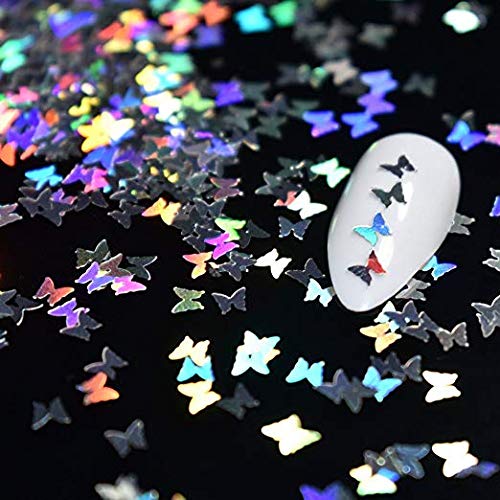 12 Colors Butterfly Glitter Nail Sequins - 3D Nail Art Flakes Colorful Confetti Glitter Sticker Decals Manicure Nail Art Design Makeup Diy Decoration #TOP3