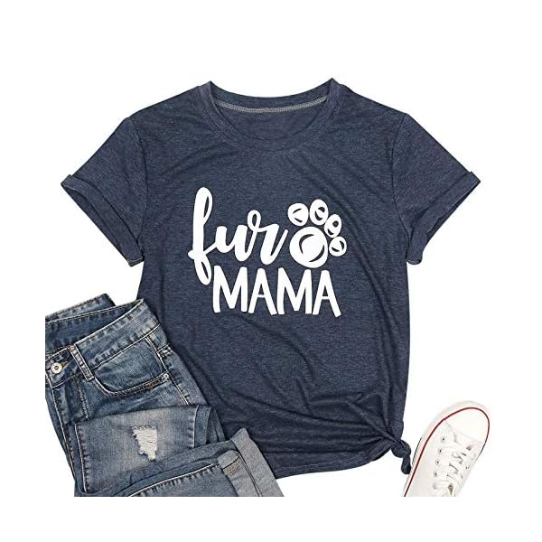 Womens-Dog-Mom-T-Shirt-Dog-Mama-Gifts-Cute-Letter-Print-Tee-Mothers-Day-Tshirt-Funny-Graphic-Short-Sleeve-Top Mama Shirt for Women Dog Mom Shirt Funny Dog Paw Graphic Tee Dog Lovers Shirt Casual Short Sleeve Tops
