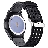 Moretek Smartwatch Replacement Strap Band for Samsung Gear S2 Classic and Moto 360 2nd Mens 42mm / Huawei Watch 2 Sport/Samsung Gear Sport(BlackGrey)