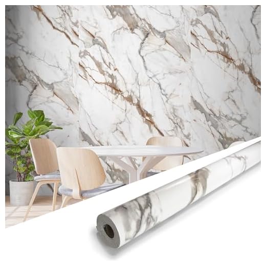Marble Peel and Stick Waterproof Wall Paneling, 118" x 47" Calacatta Gold Glossy Finish Self-Adhesive Backsplash Tile Vinyl Wall Panel for Kitchen Bathroom Wall Decor, Covers 38.75 Sq. Ft.
