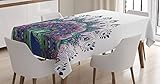 Ambesonne Peacock Tablecloth, Peacock Illustration Exotic Wildlife Feather Ornament Vintage Oriental, Dining Room Kitchen Rectangular Table Cover, 52' X 70', Blue Purple