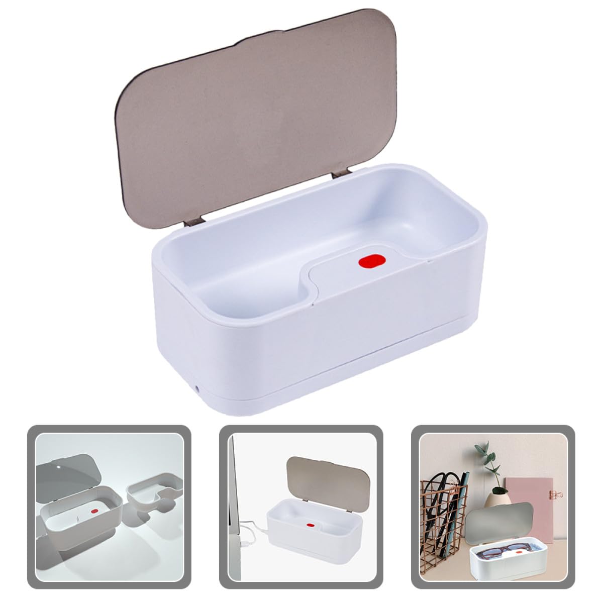Milisten Schall Schmuckreiniger und Uhrenreinigungsgerät Tragbare Kleine Reinigungsbox Geräuscharmer Multifunktions Brillenreiniger für Haus und Geschäft