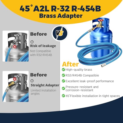 Set de 3 Adaptadores de Latón 45° para R-32/R-454B A2L miniatura 5