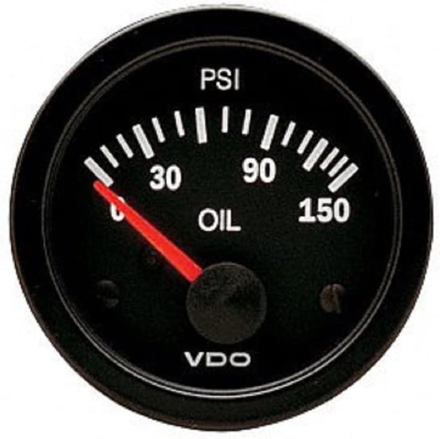 VDO 150107 Vision Style Mechanical Oil Pressure Gauge 2 1/16" Diameter,100 PSI
