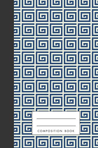 Composition Book: Greek Inspired Traditional Key Pattern, Blank Journal, Notebook,