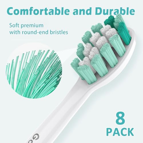GottaShine Replacement Toothbrush Heads for Philips Sonicare Replacement Heads, Compatible with Phillips Sonicare Snap-on Electric Tooth Brushes, 8 Pack - Thumbnail 2