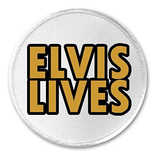 Elvis Lives - Circle Sew/Iron On Patch - Presley Rock n Roll King