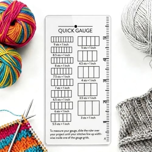 Quick Gauge Ruler for Knitting & Crochet Stitch Measurement Tool