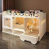 猫 ケージ トイレ付き 1/2/3段 大型 引き出し 猫ゲージ 通気性が良い 脱走防止 掃除しやすい 大きい キャットゲージ 取り外し可能 おしゃれ 猫用 室内猫小屋 快適なスペース 室内用 ペット用品 (105*45*63)