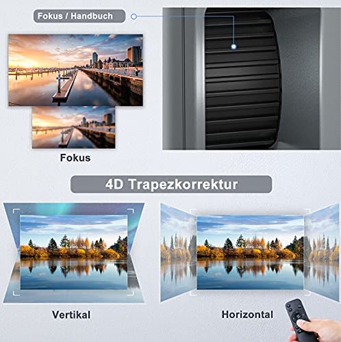 Beamer, 8500 Lumen Beamer Full HD, WiFi Bluetooth Beamer 4K Native 1080P LED Home Theater Video Projector Compatibel met… - Image 6