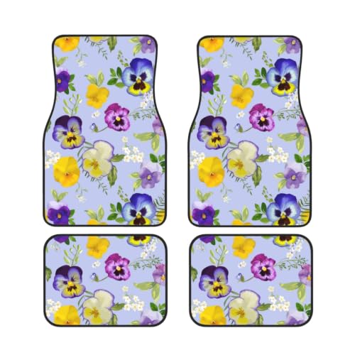 Alfombrillas para coche de flores de pensamiento para viajes familiares sin manchas