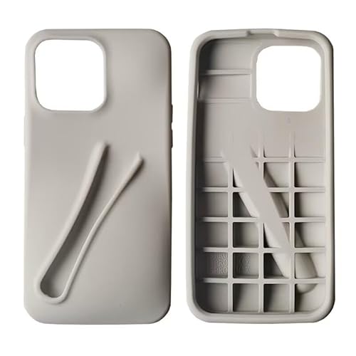 Jtsery Lip Gloss Holder Case for iPhone 15, Lipgloss Case Lipstick Lip Glaze Designed Stylish Silicone Women Girls Funny Case for iPhone 15 6.1 inch 2023 (Gray)