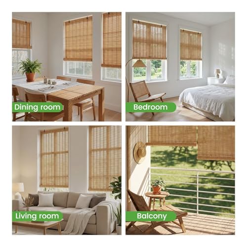 Store enrouleur extérieur bambou 61x160cm hydrofuge - 7