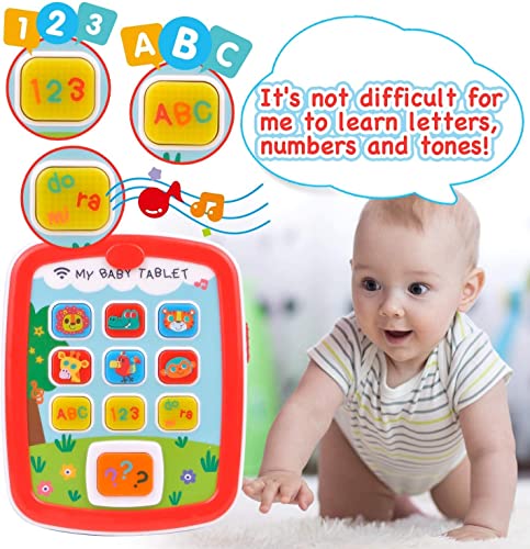 Baby Tablets Toys, Baby Toys For 1 Year Old Boys Girls With Music Light Up Baby Gift Toys For First Birthday Abc Numbers Color Games #TOP5