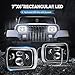 JHLion Upgraded NEW 1000% Bright 5x7 LED Headlights LED lights w/DRL Amber Turn Signal Hi/Low Sealed Beam Compatible with Jeep Cherokee XJ Wrangler YJ GMC Comanche MJ
