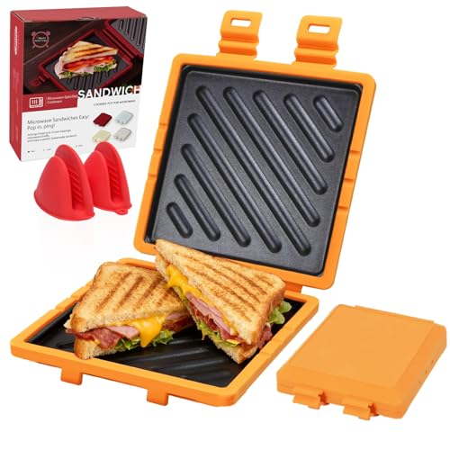 Microwave Toastie Sandwich Maker (Orange, Large)