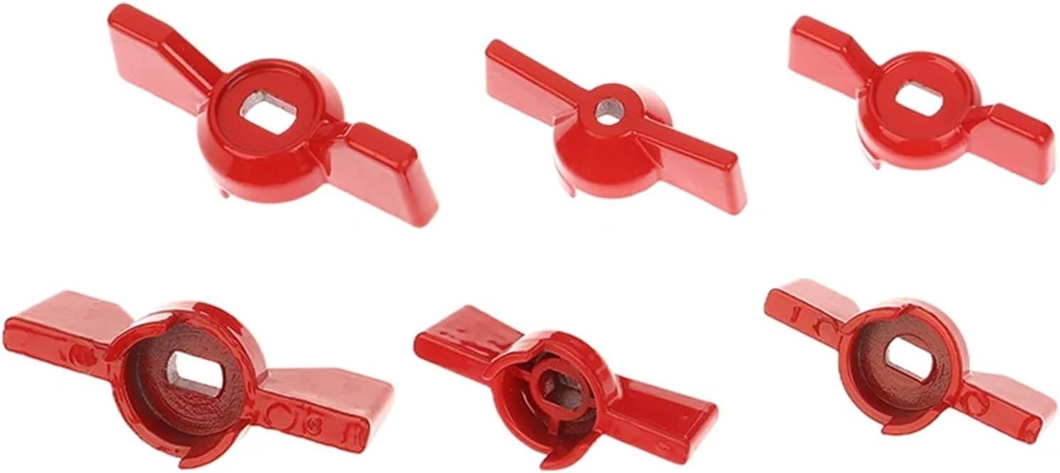 2Pcs Aluminum Handle Valve Ball Wrench Red Butterfly Accessories(5MM Hole)