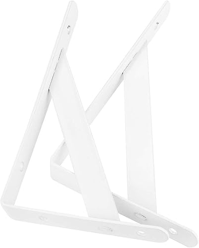 Miniatura 5 de Soporte de estante blanco, 6 paquetes de soportes de pared resistentes de 4 x 6 pulgadas, estantes flotantes de 90 grados, soportes de estante