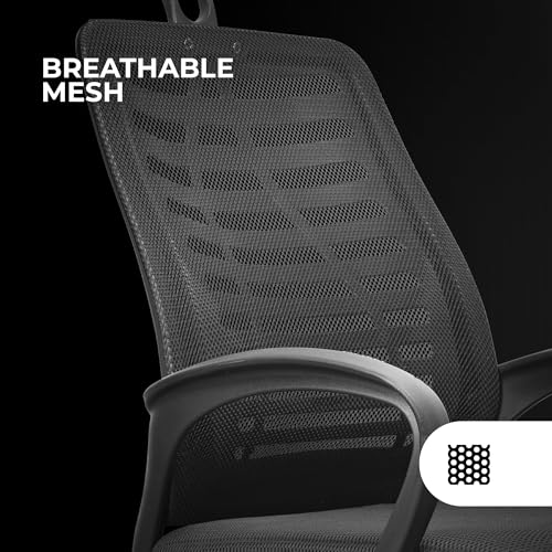 MGC-ERGOB, Sedia Gaming Ergonomica, Seduta e Schienale in Rete Traspirante, Poggiatesta Regolabile, Altezza Regolabile tra 110,5 e 120,5 cm, Sistema di Oscillazione da 3° a 18°, Nero - Sedia gaming - Immagine 3