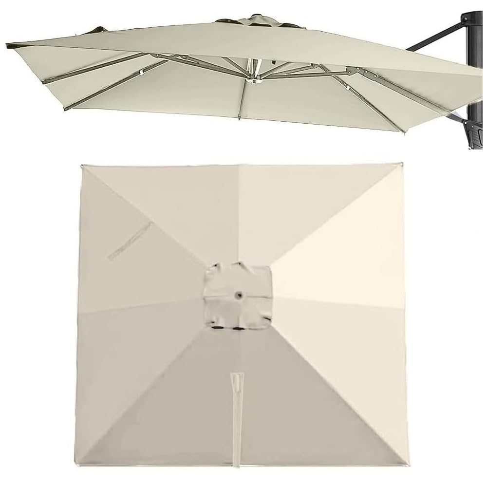 Copertura Di Ricambio Per Ombrellone Da Giardino Quadrato 3x3.0m Beige