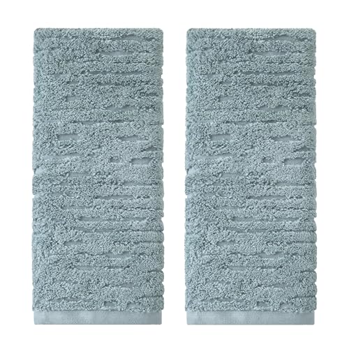 SKL Home CloudSoft Cotton Luxury Hand Towel 2pc Set for Bath/Kitchen/Bar & Gift Teal